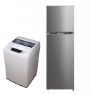 Appliance Package: 8kg Washing Machine + 238L STAINLESS STEEL Fridge